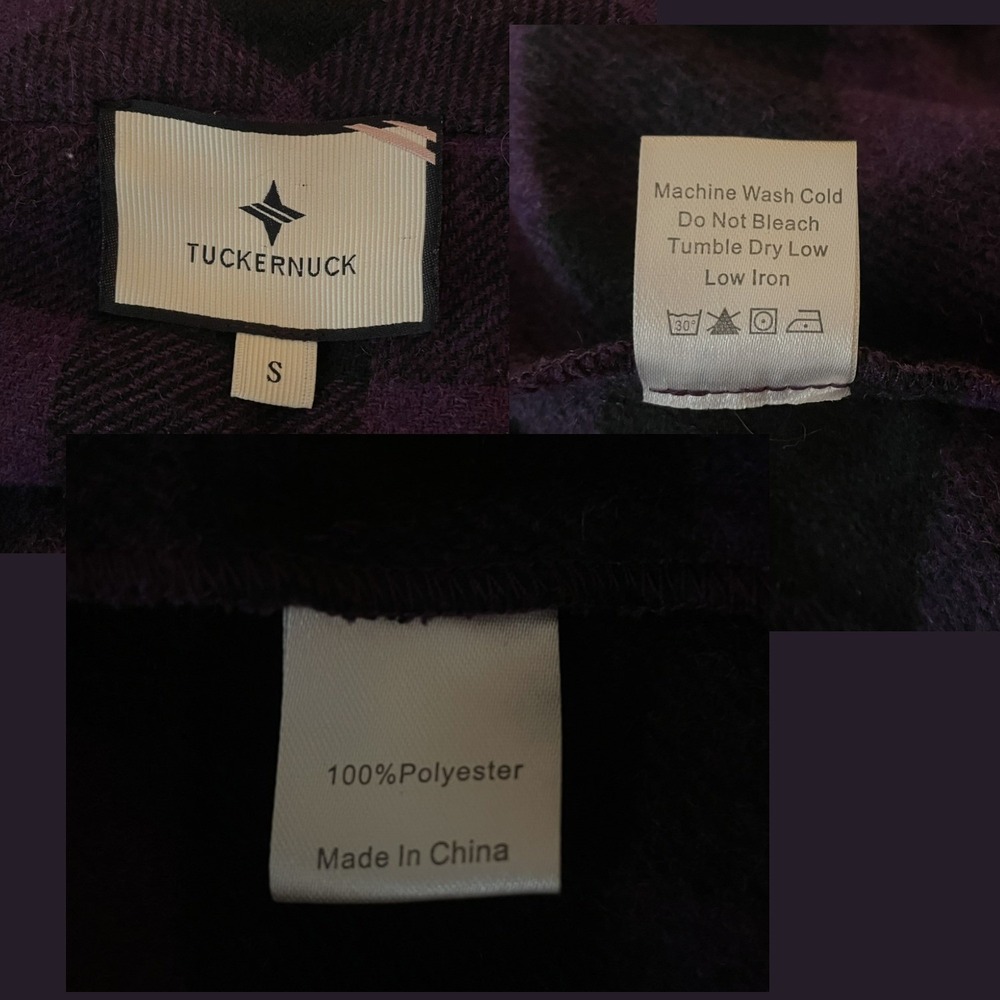 Tuckernuck Purple Black Plaid Flannel Pearl Snap Shirt Jacket Small Button Down - Picture 13 of 14